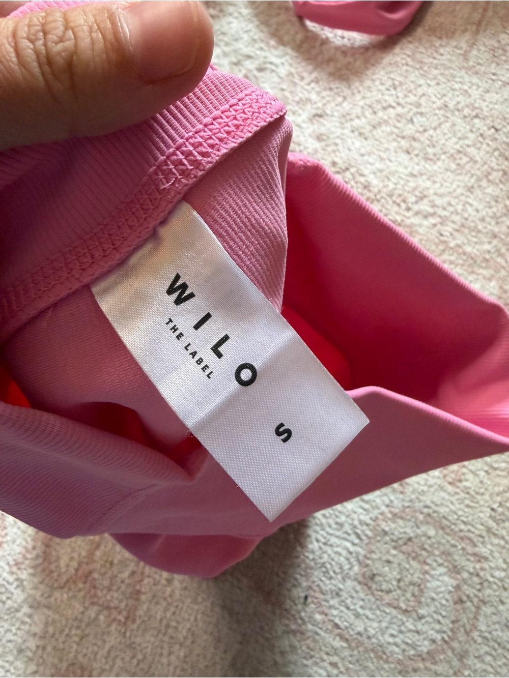 WILO The Label Pink Ribbed Sports Bra Biker Shorts Set S - Picture 5 of 5